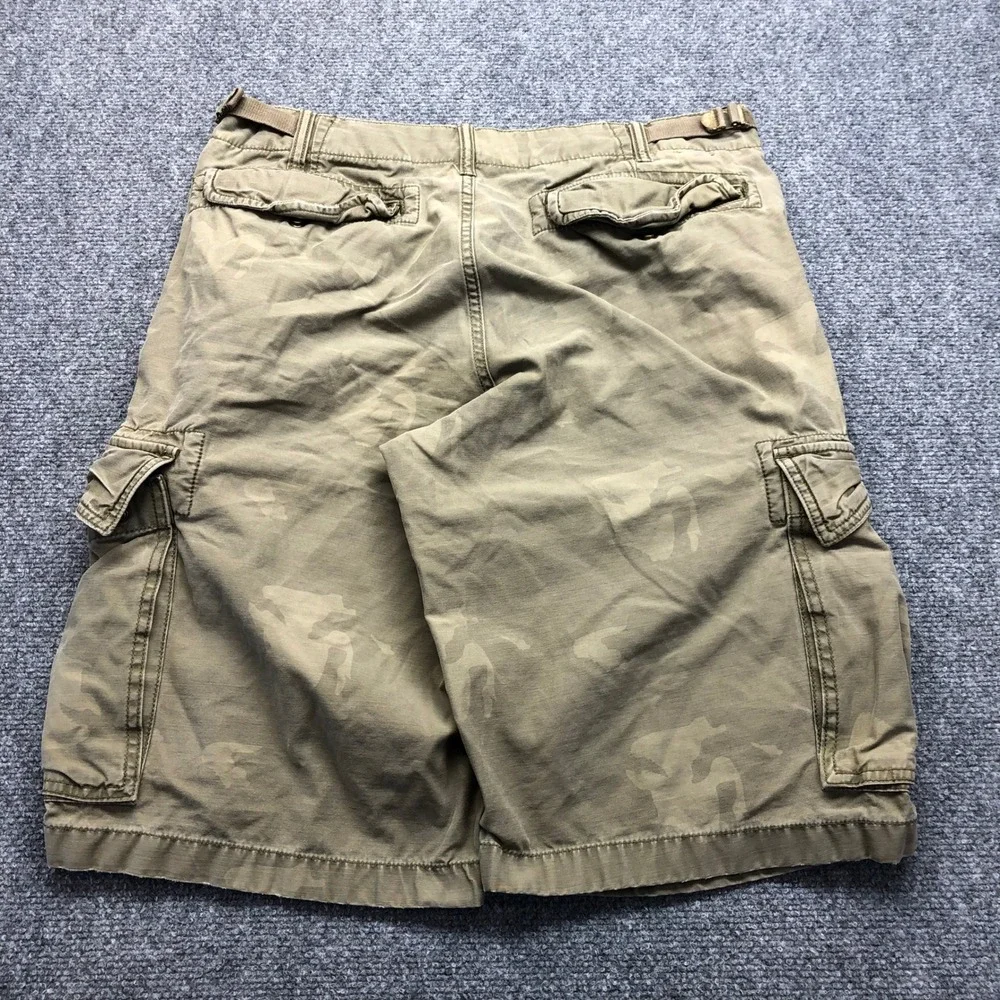 Gap Mens Camo Cargo Shorts Green Camouflage Multi Pocket Size 32